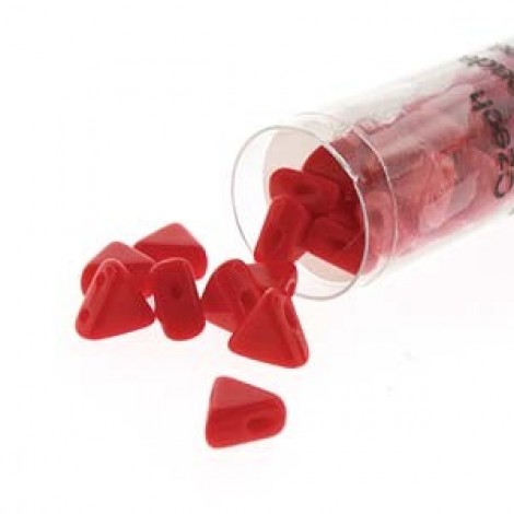 6mm Kheops par Puca Beads - Opaque Coral Red - 9gm