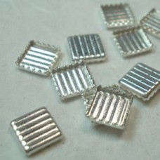 4mm Silver Plated Tiny Bezel Trays - Per 100