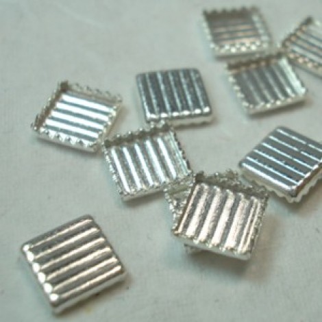 4mm Silver Plated Tiny Bezel Trays - Per 100