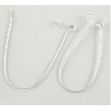 33mm Bright Silver Plated Nickel Free Kidney Earwires