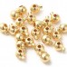 3.5x3mm (Hole Size 0.8mm) Light Gold Colour Plated Brass Push Button Crimp Beads - Pack of 10 3.5x3mm (Hole Size 0.8mm) Light Gold Colour Plated Brass Push Button Crimp Beads - Pack of 10