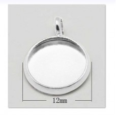 10mm ID Silver Plated Bezel Drops