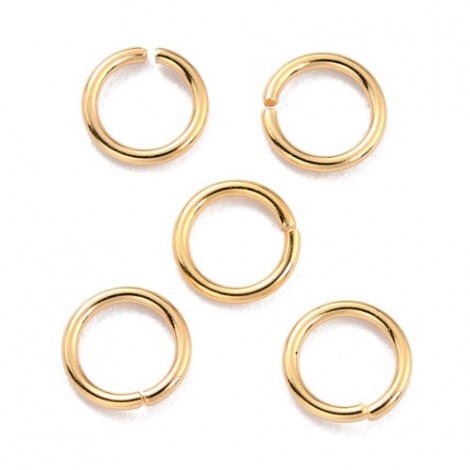 6mm 20ga 24K Gold Rack Plated Brass Nickel Free Open Round Jumprings - Pack of 10