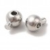 3.5x3mm (Hole Size 1mm) Platinum Colour Plated Brass Push Button Crimp Beads - Pack of 10 3.5x3mm (Hole Size 1mm) Platinum Colour Plated Brass Push Button Crimp Beads - Pack of 10