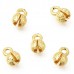 6.5x4mm (Hole 1.4mm, ID 2.5mm) Gold Colour Plated Brass Bead Tips - Pack of 10