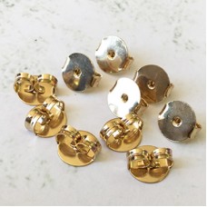 8mm Extra-Large Gold Plated Brass Butterfly Earnut Clutches for Post Earrings