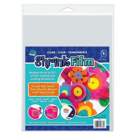 Grafix Shrink Plastic - Clear - Pk of 6 sheets