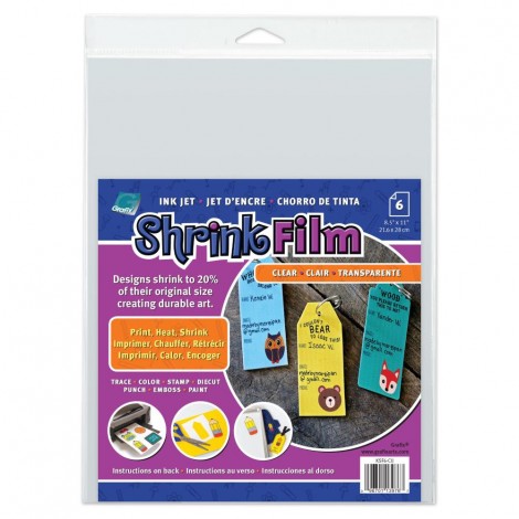 Grafix Inkjet Shrink Plastic - Clear - 6 sheets