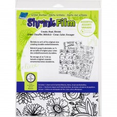 Grafix Shrink Plastic - Assorted Printed Design Pack - Bloom, Home, Script, Butterflies - 4 sheets
