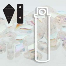 9x5mm 2-Hole Czech Kite Beads - Crystal AB