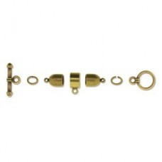 6mm Kumihimo Bullet Finding Set - Antique Brass - Each