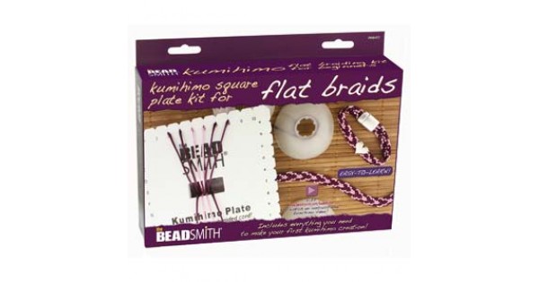 Beadsmith Kumihimo Starter Kit - Square Plate for Flat Braids