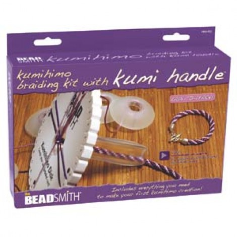 Beadsmith Kumihimo Starter Braiding Kit for Round Braids - with Kumi Handle