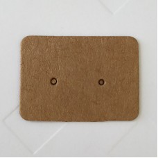 2.5x3.5cm Kraft Paper Ear Stud Cards - Natural Brown