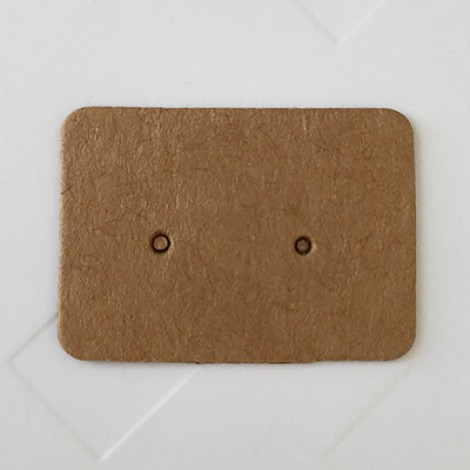 2.5x3.5cm Kraft Paper Ear Stud Cards - Natural Brown