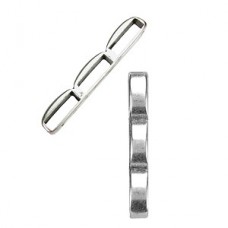 25x5mm(ID2x10)Ant Silver Triple Bar Flat Leather Slider - Each