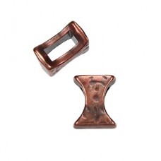 7x9mm(ID-5x2mm)Hammered Bowtie Copper Leather Sliders