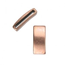 23mm (20x2mmID) Ant Copper Plain Bar Flat Leather Slider - Each