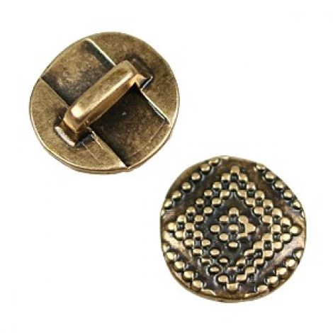 13mm(ID-5x2mm)Ant Brass Radiant Square Leather Slider