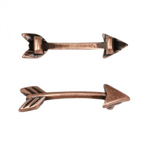 3mm Flat Leather Arrow Slider - Ant Copper - Each 3mm Flat Leather Arrow Slider - Ant Copper - Each