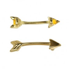 3mm Flat Leather Arrow Slider - Shiny Gold - Each