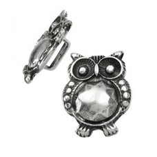 15x19mm (ID-5x2mm)Silver Owl Slider for Flat Leather