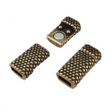 5mm Dot Magnetic Clasp for Flat Leather - Ant Brass - Each