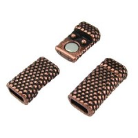 5mm Dots Magnetic Clasp for Flat Leather - Ant Copper