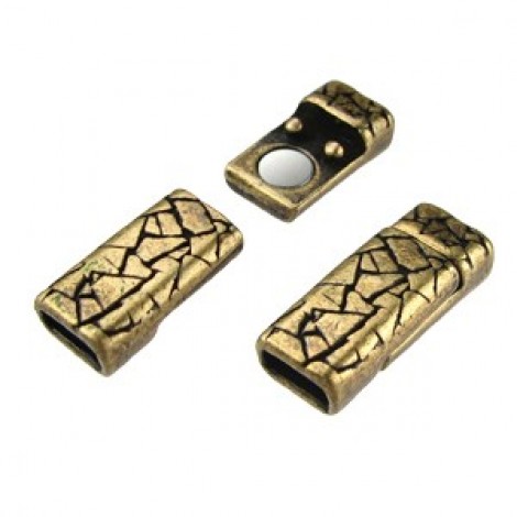5x2mmID Flat Magnetic Abstract Clasp - Ant Brass