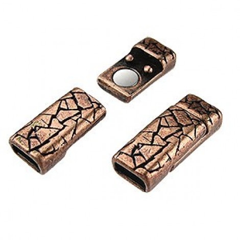 5x2mmID Flat Magnetic Abstract Clasp - Ant Copper