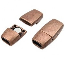 5mm Ant Copper Tapered Magnetic Flat Leather Clasp