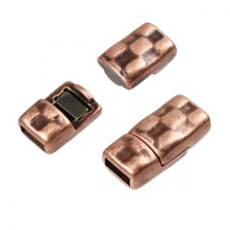 5mm Hammered Ant Copper Magnetic Clasp for Flat Leather