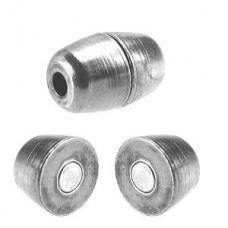 12x8mm (1-1.5mmID) Ant Silver Barrel Magnetic Leather Clasp - Each