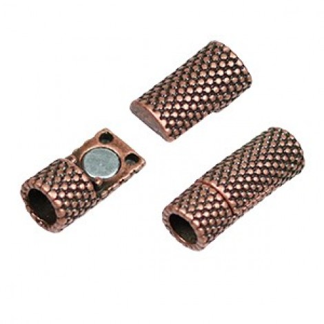 5mm Round Small Ant Copper Dots Tube Magnetic Leather