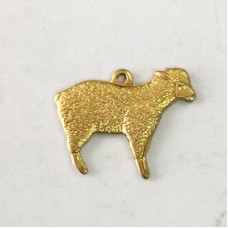 12mm Lamb Raw Brass Charms - Pack of 2