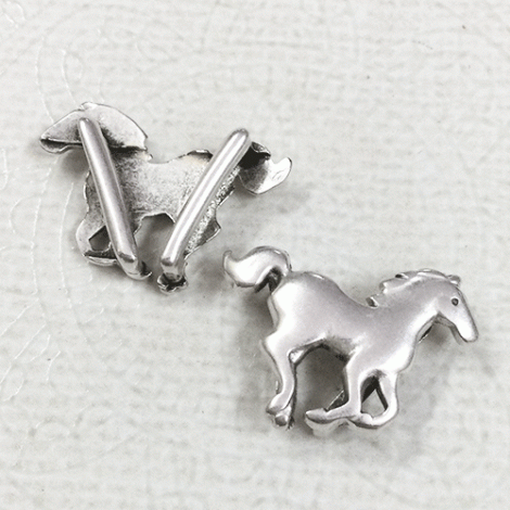 10x2mm (ID) 22x17mm (OD) Flat Horse Leather Slider - Antique Silver - Suits 10x2mm Leather Cord