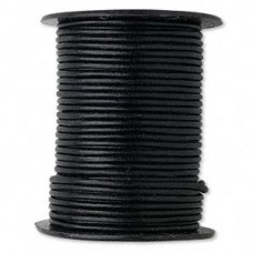 2mm Black Round Indian Soft Leather Cord