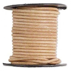2mm Indian Round Leather Cord - Light Natural