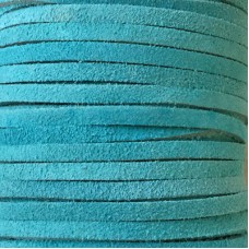 3mm Flat Soft Suede Leather Cord - Light Turquoise