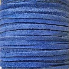 3mm Flat Soft Suede Leather Cord - Sapphire Blue