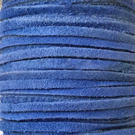 3mm Flat Soft Suede Leather Cord - Sapphire Blue - 25 metre Spool 3mm Flat Soft Suede Leather Cord - Sapphire Blue - 25 metre Spool