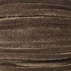 4mm Flat Dark Brown Leather Cord - Per 2 metres