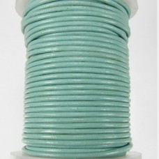 2mm Round Indian Leather Cord - Seafoam Green