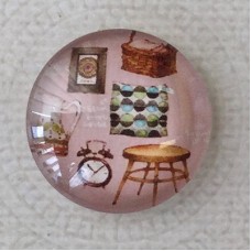 25mm Art Glass Backed Cabochons - Cosmopolitan Cats 3 - Each