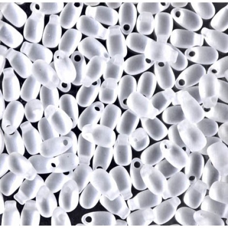 3x5.5mm Miyuki Long Drops - Matte Transparent Crystal - 25gm 3x5.5mm Miyuki Long Drops - Matte Transparent Crystal - 25gm