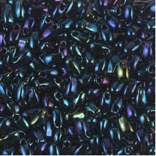 3x5.5mm Miyuki Long Drops - Metallic Dark Blue Iris