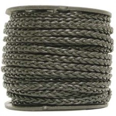 3-Strand Plaited 2mm Black Leather Cord - Per Metre