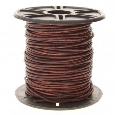 1mm Natural Dye Antique Distressed Brown Indian Leather Cord - Per 5 metres