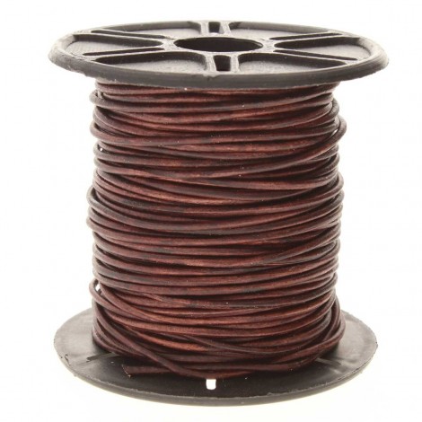 1mm Natural Dye Antique Distressed Brown Indian Leather Cord - Per 5 metres