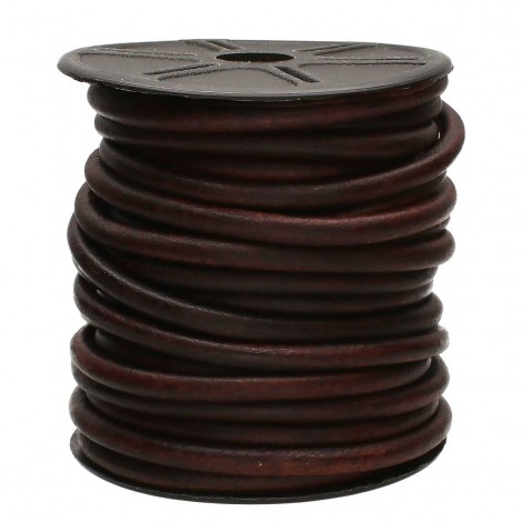 5mm Indian Leather Cord - Natural Dye Antique Brown - 10yd (9.2 metre) Roll 5mm Indian Leather Cord - Natural Dye Antique Brown - 10yd (9.2 metre) Roll